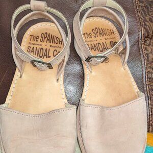 Spanish Sandal Company Tan Nubuck Sandals sz38 US 7.5